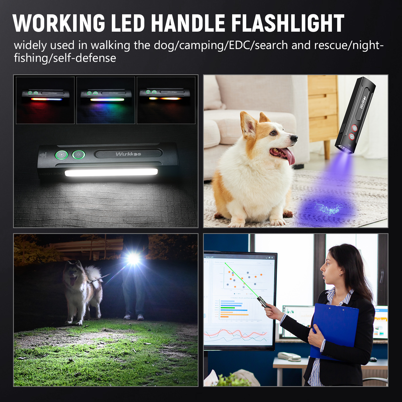 Đèn pin LED Wurkkos HD01 4 chế độ 1200LM 6000-6500K với pin Lithium Polymer | Việt Nam