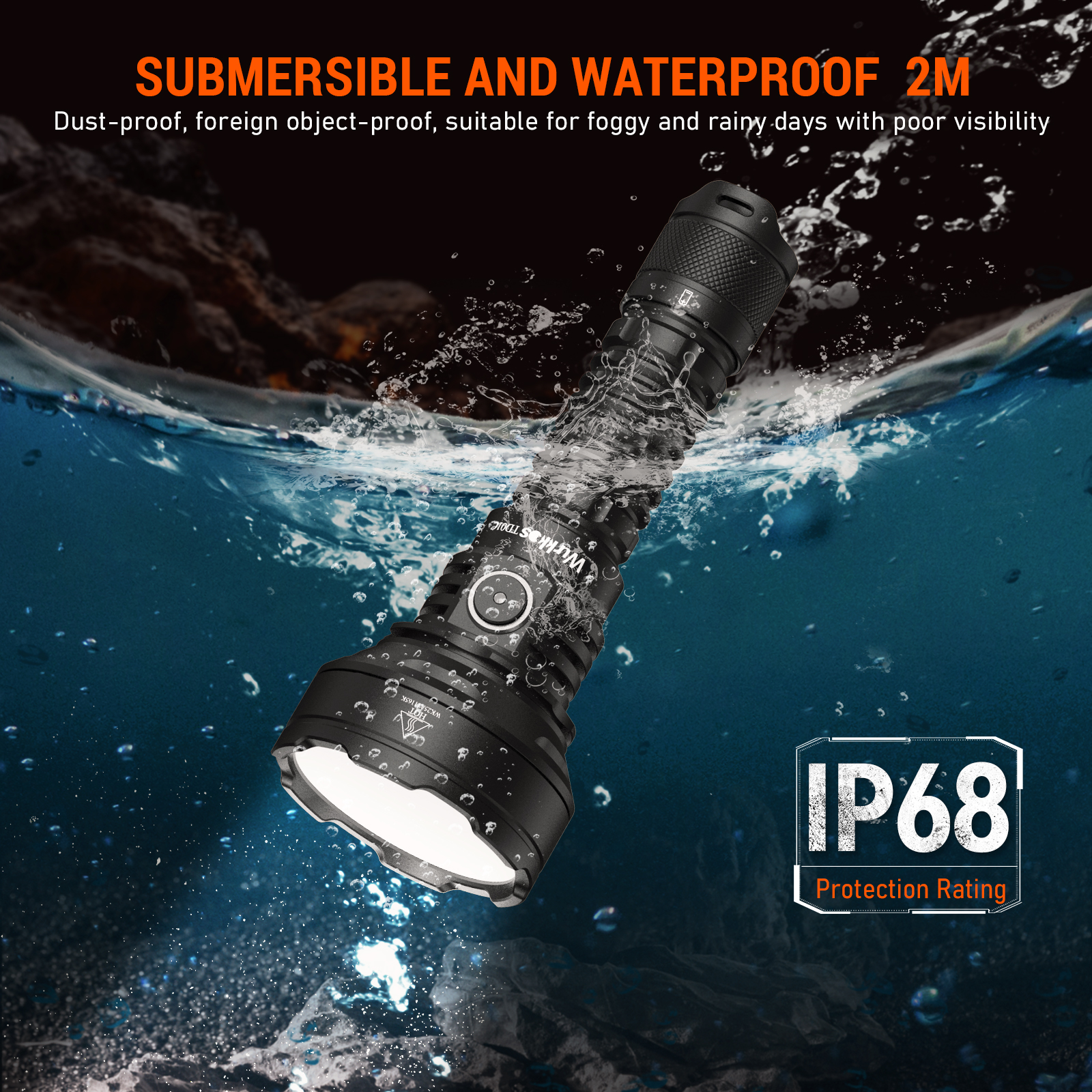 Wurkkos TD01C Tactical Flashlight | 1000m Beam Distance, USB-C