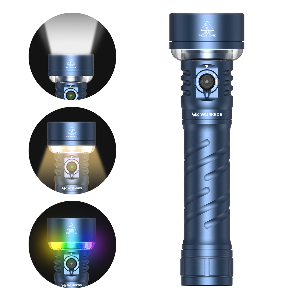 Wurkkos TS27 Flashlight | 3200LM Super Bright, 845m Throw, RGB