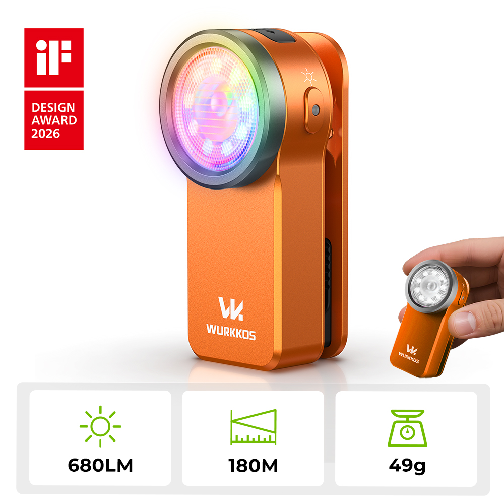 Wurkkos HD03 RGB Clip Flashlight – 680LM Compact EDC Light with