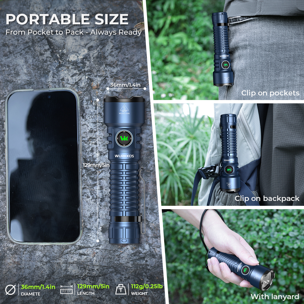Wurkkos TS28 EDC Flashlight | 3200 Lumens Ultra Long-Range Torch